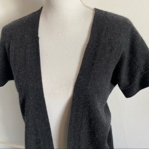 Whistles • Grey Cashmere Open Front Cardigan - Picture 3 of 7